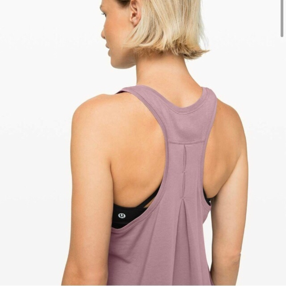 Lululemon pima cotton pleated love tank 4 mauve